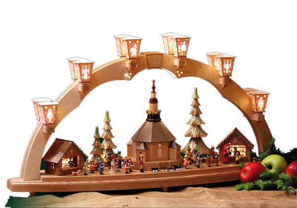 Schwibbogen Seiffener Weihnachtsmarkt<br>mit Schwibbogen Seiffener Weihnachtsmarkt<br>mit