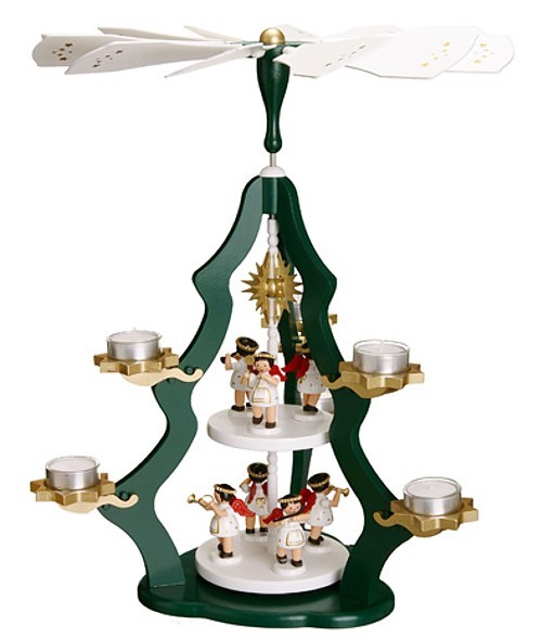 Teelichtpyramide 2-st�ckig mit 7 Engeln