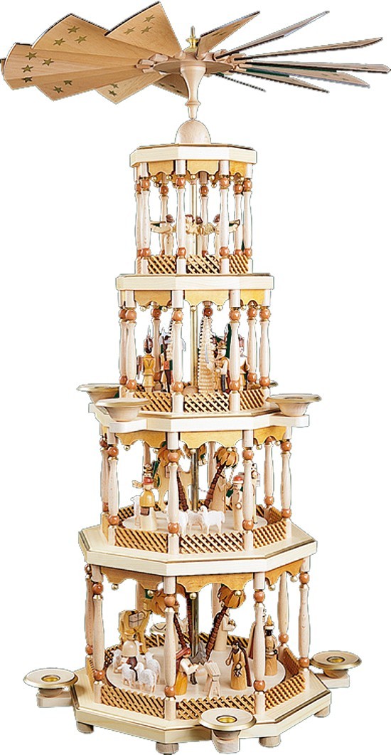 Pyramide Christi Geburt 4st�ckig Natur