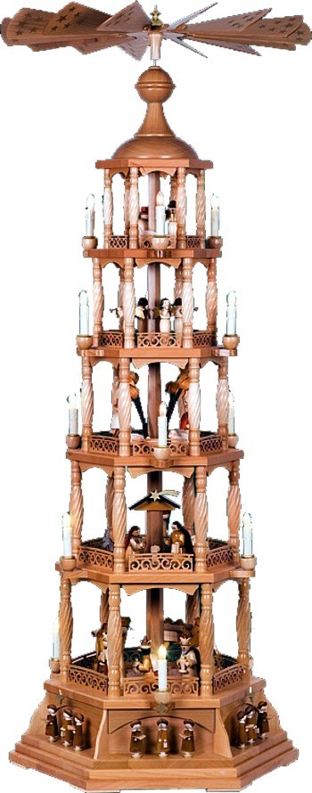 Pyramide Christi Geburt 5st�ckig Natur