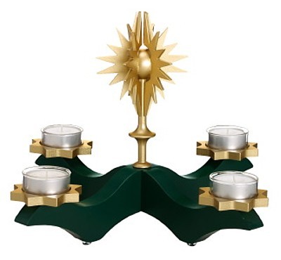 Adventsleuchter Gr�n mit Stern
