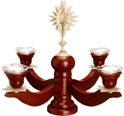 Adventsleuchter gro� - bordeauxrot - mit Stern