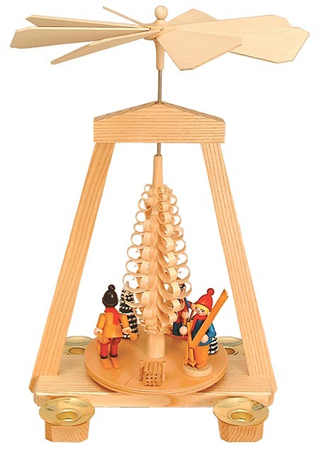 Weihnachtspyramide Skifahrer