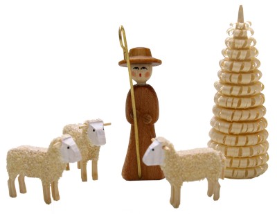 Hirte mit Schafen