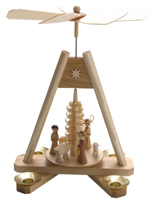 Weihnachtspyramide Krippe mit Spanbaum