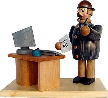 R�uchermann Computerfreak mit dunkler Jacke
