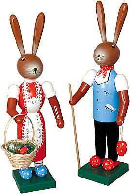 Osterhasenpaar stehend