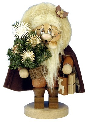 R�ucherm�nnchen Wichtel Santa mit Strohsternbaum