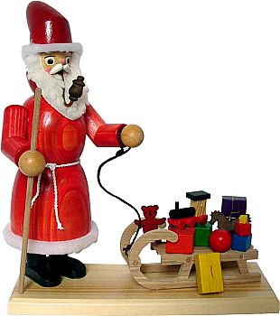 R�ucherm�nnchen Weihnachtsmann mit Schlitten