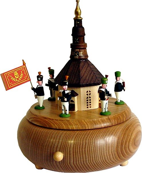 Spieldose Bergm�nner mit Seiffener Kirche