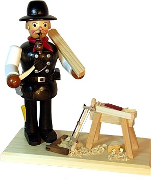 R�uchermann Zimmermann mit Hobelbock