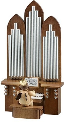 Engel mit Orgel Natur (ohne Spielwerk)