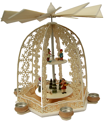 Pyramide 2-stufig -Schneekristall- weiß Pyramide 2-stufig -Schneekristall- weiß