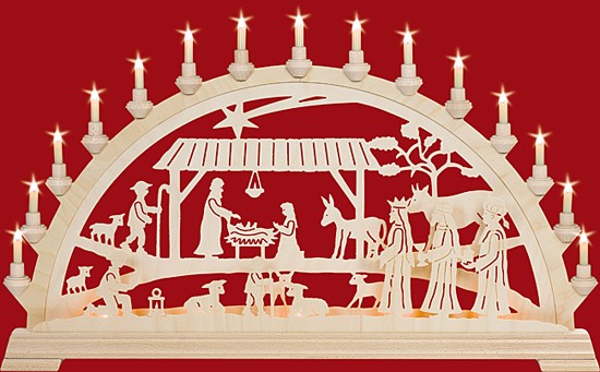 Schwibbogen Christgeburt mit Königen Schwibbogen Christgeburt mit Königen