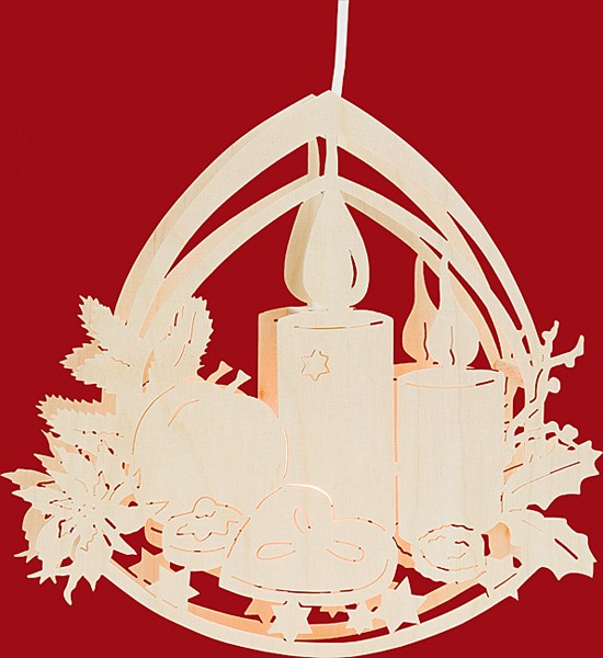 Beleuchtetes Fensterbild Adventsschale