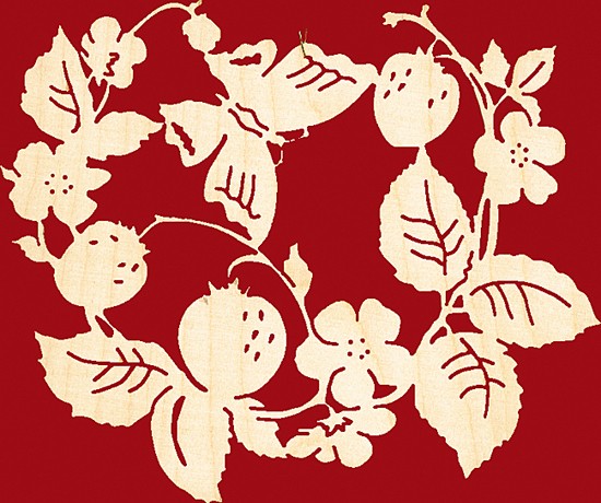 Fensterbild Schmetterling mit Erdbeeren Fensterbild Schmetterling mit Erdbeeren