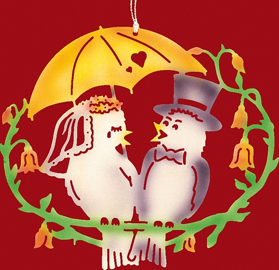 Fensterbild Vogelhochzeit Fensterbild Vogelhochzeit