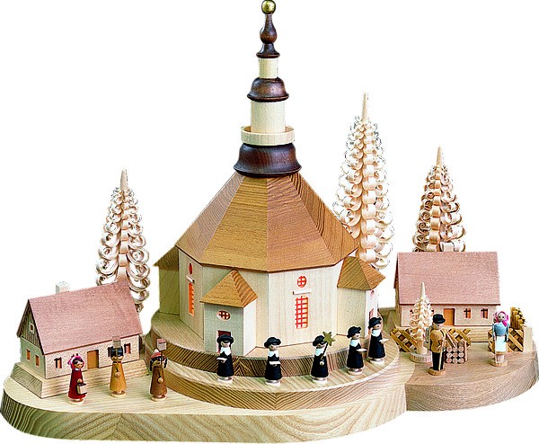 Weihnachtsberg Seiffener Kirche, beleuchtet Weihnachtsberg Seiffener Kirche, beleuchtet