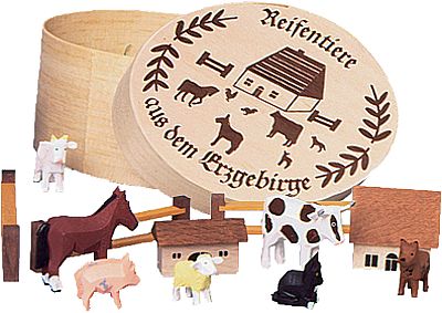 Schafherde Spandose NEU Erzgebirge Reifentiere Tiere Volkskunst Holz Bauernhof 