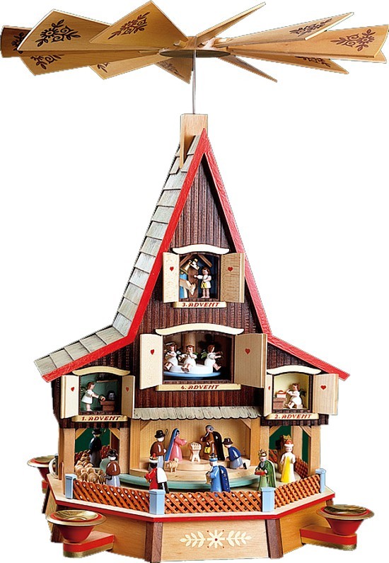 Adventshaus 4.Advent mit Krippe und Fenster Adventshaus 4.Advent mit Krippe und Fenster