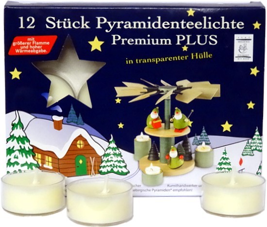 12 Pyramidenteelichte Premium Plus 12 Pyramidenteelichte Premium Plus