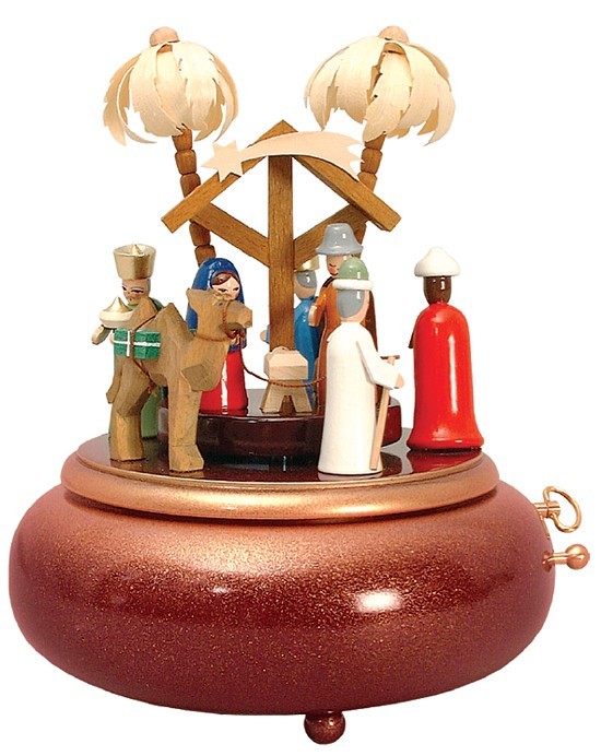 Spieldose Christi Geburt, farbig (28er Spielwerk)