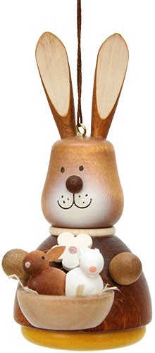 Osterhase mit Babys, natur Osterhase mit Babys, natur