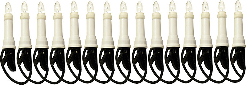 LED-Außenlichterkette - 15 elektr. Kerzen mit Trafo