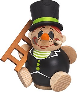 Kugelräucherfigur Schorchy mit Leiter Kugelräucherfigur Schorchy mit Leiter