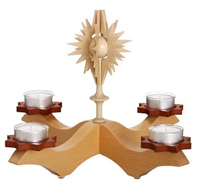 Adventsleuchter Natur Buche mit Stern Adventsleuchter Natur Buche mit Stern