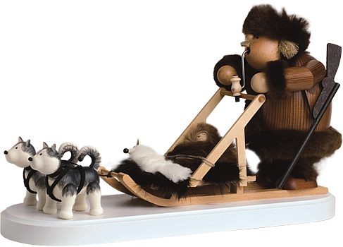Räuchermännchen Hundeschlittenführer (Musher) mit Huskys