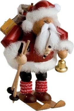 Räuchermännchen Weihnachtsmann auf Skier Räuchermännchen Weihnachtsmann auf Skier