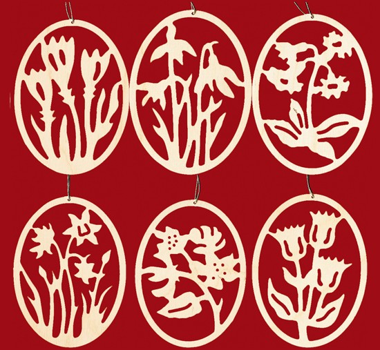 Baumbehang 6er Set: Ostereier mit Blumendekor Baumbehang 6er Set: Ostereier mit Blumendekor