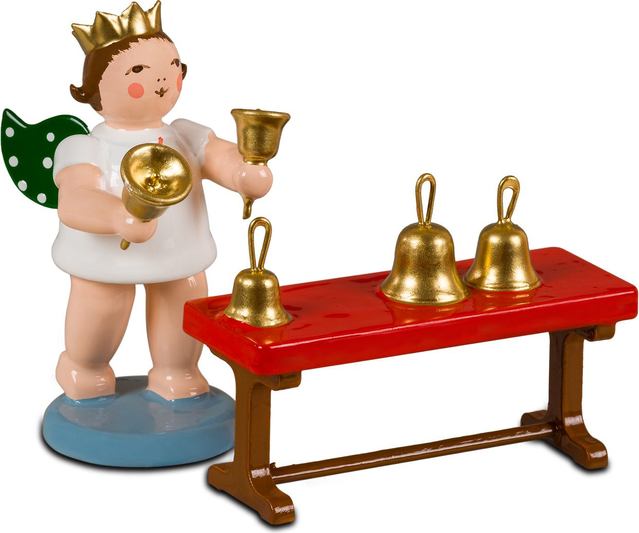 Engel mit Handglockenspiel, mit Krone Engel mit Handglockenspiel, mit Krone