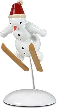 Schneemann als Skispringer