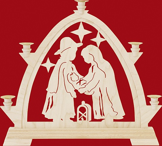 Kleine gotische Bögen für Wachskerzen, Christgeburt Kleine gotische Bögen für Wachskerzen, Christgeburt