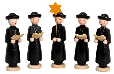Kurrendefiguren 5teilig mit schwarzem Cape Kurrendefiguren 5teilig mit schwarzem Cape