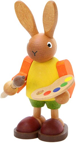 Osterhase mit Farbpalette, klein Osterhase mit Farbpalette, klein