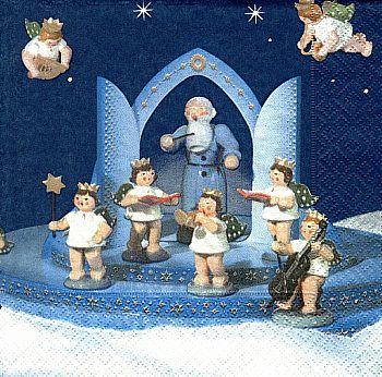 Servietten, Petrus und Engel mit Krone Servietten, Petrus und Engel mit Krone
