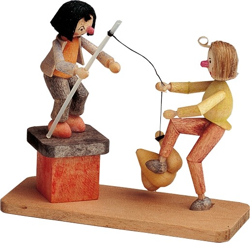 Wilhelm Busch Figur Max u. Moritz mit Hähnchen Wilhelm Busch Figur Max u. Moritz mit Hähnchen