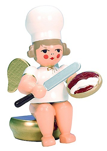 Bäckerengel sitzend mit Palette Bäckerengel sitzend mit Palette