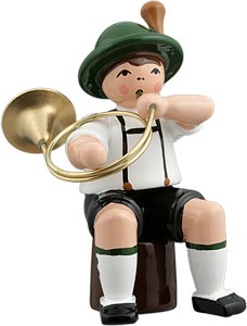 Bayernmusikant mit Parforcehorn Bayernmusikant mit Parforcehorn