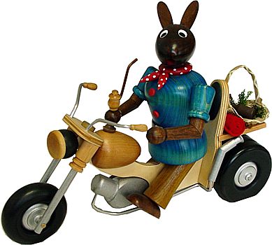 Rauchender Biker Hase, braun Rauchender Biker Hase, braun