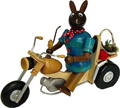 Rauchender Biker Hase, braun