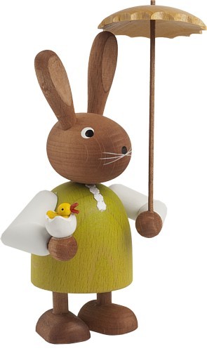 Häsin mit Eierschale und Schirm Häsin mit Eierschale und Schirm