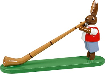 Hase mit Alphorn Hase mit Alphorn