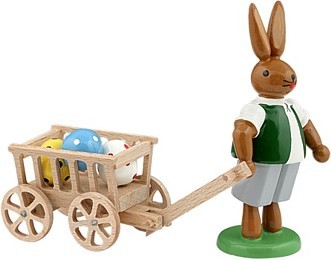 Hase mit Handwagen