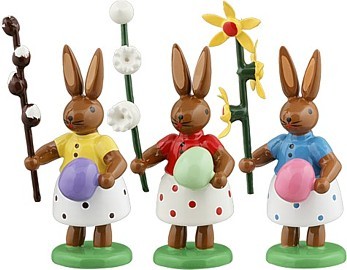 Hasen mit Ei und Blumen 3teilig Hasen mit Ei und Blumen 3teilig
