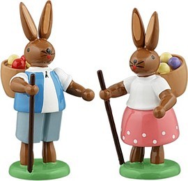 Hasenpaar mit Eierkorb Hasenpaar mit Eierkorb
