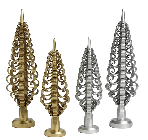 Spanbäume gold und silber gold 15cm Spanbäume gold und silber gold 15cm